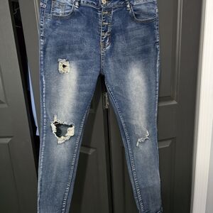 Distressed Blue Women's Jeans